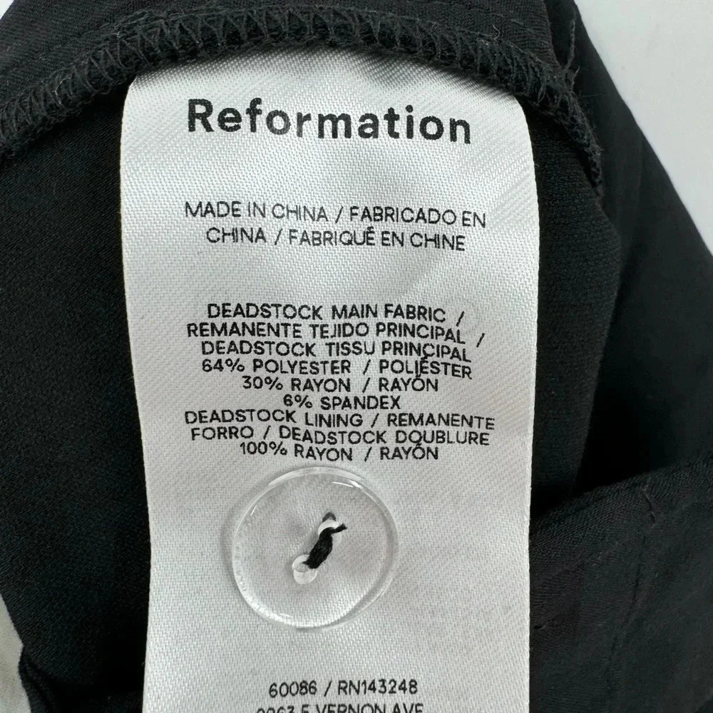 Reformation Alex Trousers Black Pants Size 12 B2396 - Picture 8 of 8